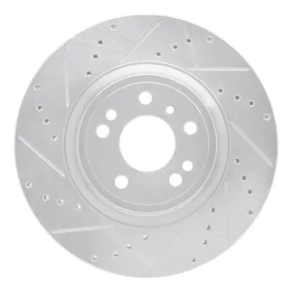 R1 Concepts EDZ-63144L Brake Rotor Drilled and Slotted Silver